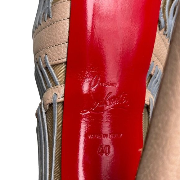 Christian Louboutin Pink and Cream Ankle Booties with Stiletto Heel - Picture 14 of 16